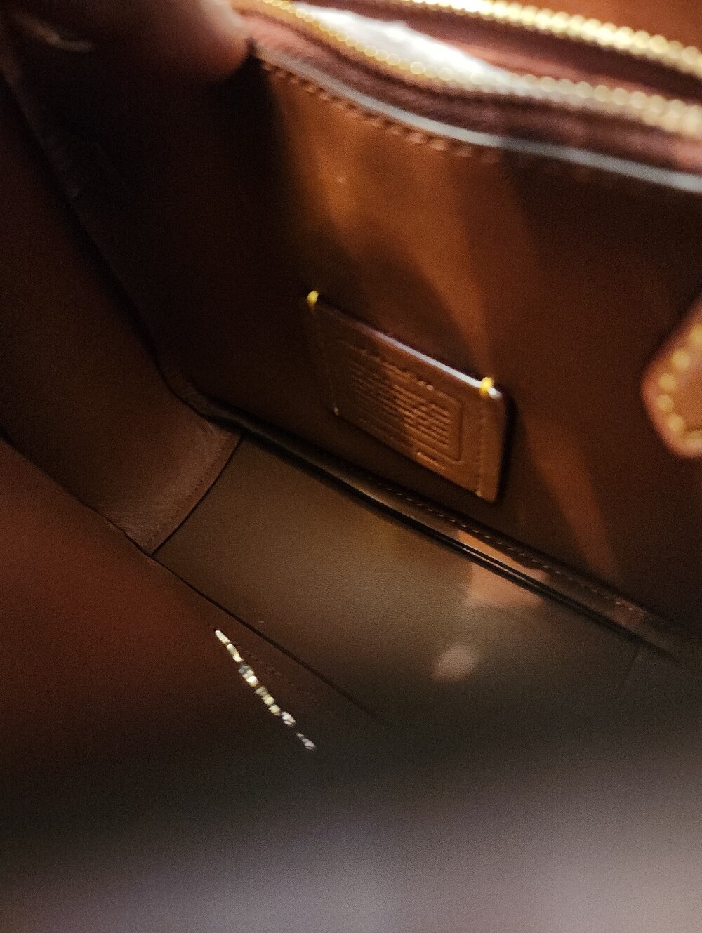 Coach Hadley Mini Tan Leather Crossbody with Gold Hardware - Picture 11 of 14